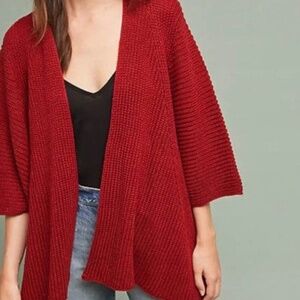 Anthropologie Akemi + Kin Evelyn rusty red open cardigan Sweater